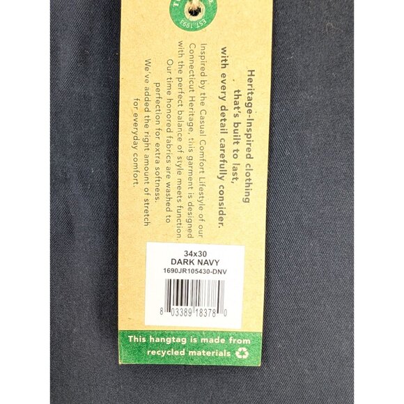 Tailor Vintage Pants Mens 34x30 Navy Blue Straight Leg Relaxed Chino - Picture 3 of 9